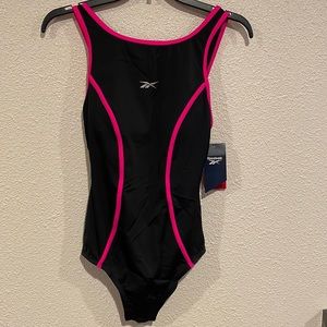 Reebok Sport Fashion Swimwear Sz. 8 Black/Pink